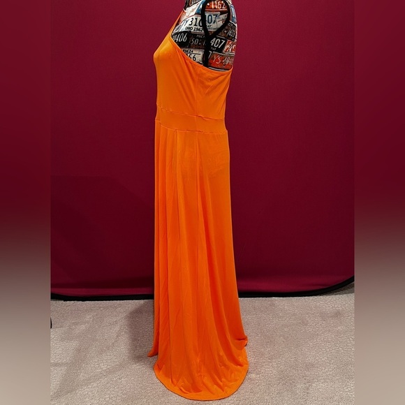 ChicMe One-Shoulder High Slit Maxi Dress - Orange (NWOT) - Picture 4 of 9